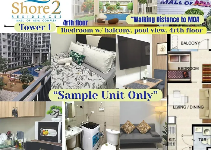 Shore Residences,1bedroom With Balcony Walking Distance To Mall Of And Near Airport Aparthotel